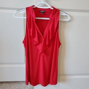 Red sleeveless shirt